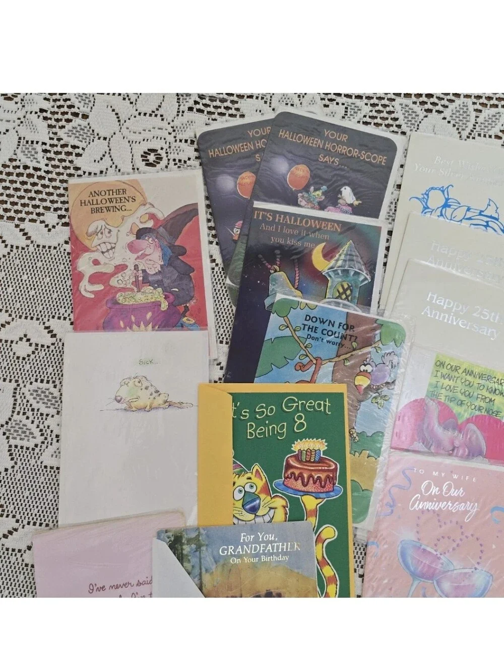 Vintage Greeting Card Lot 25+ Unused Anniversary Birthday Halloween Crafts